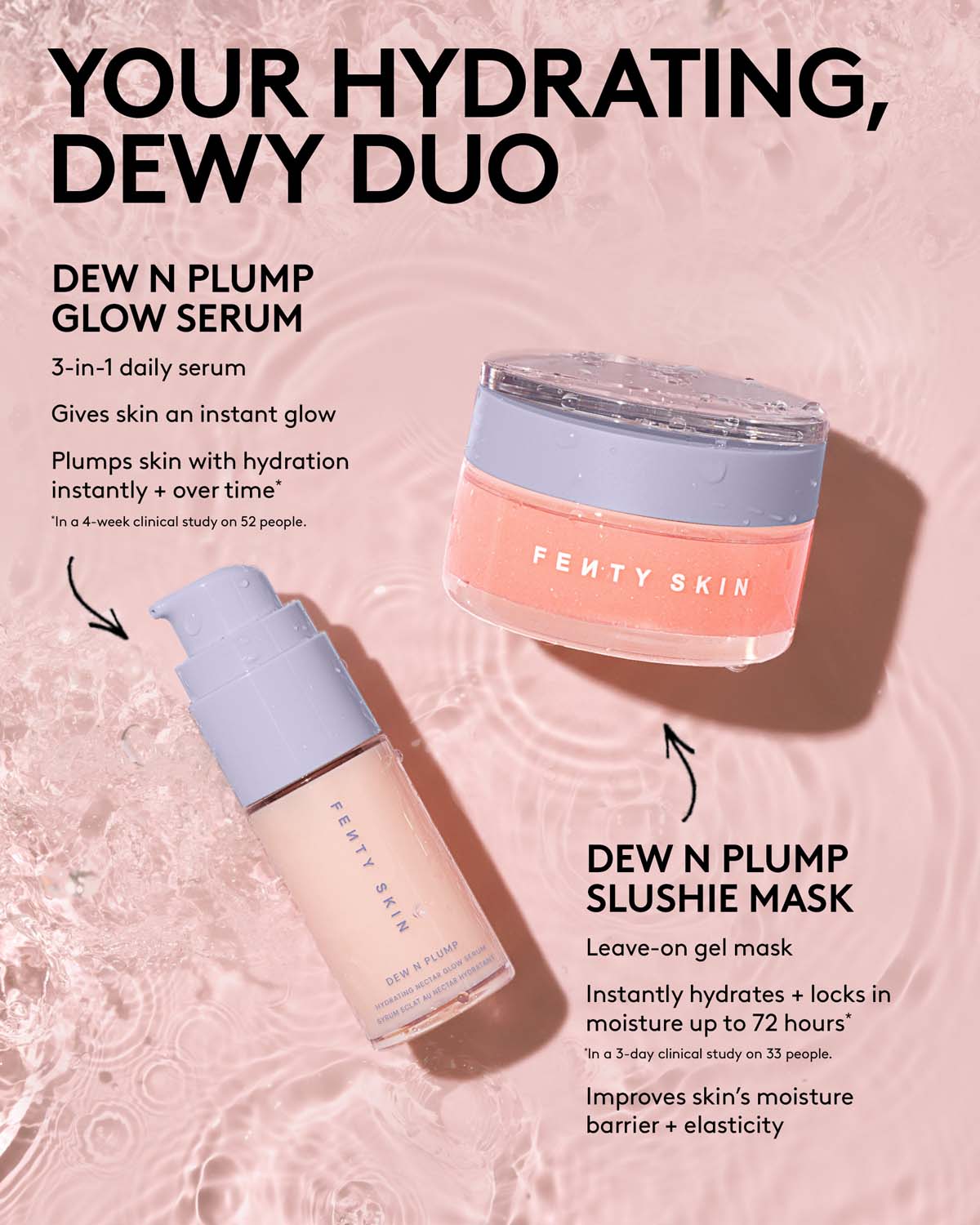 Day + Night Hydrating Routine: Dew N Plump Serum + Slushie Mask