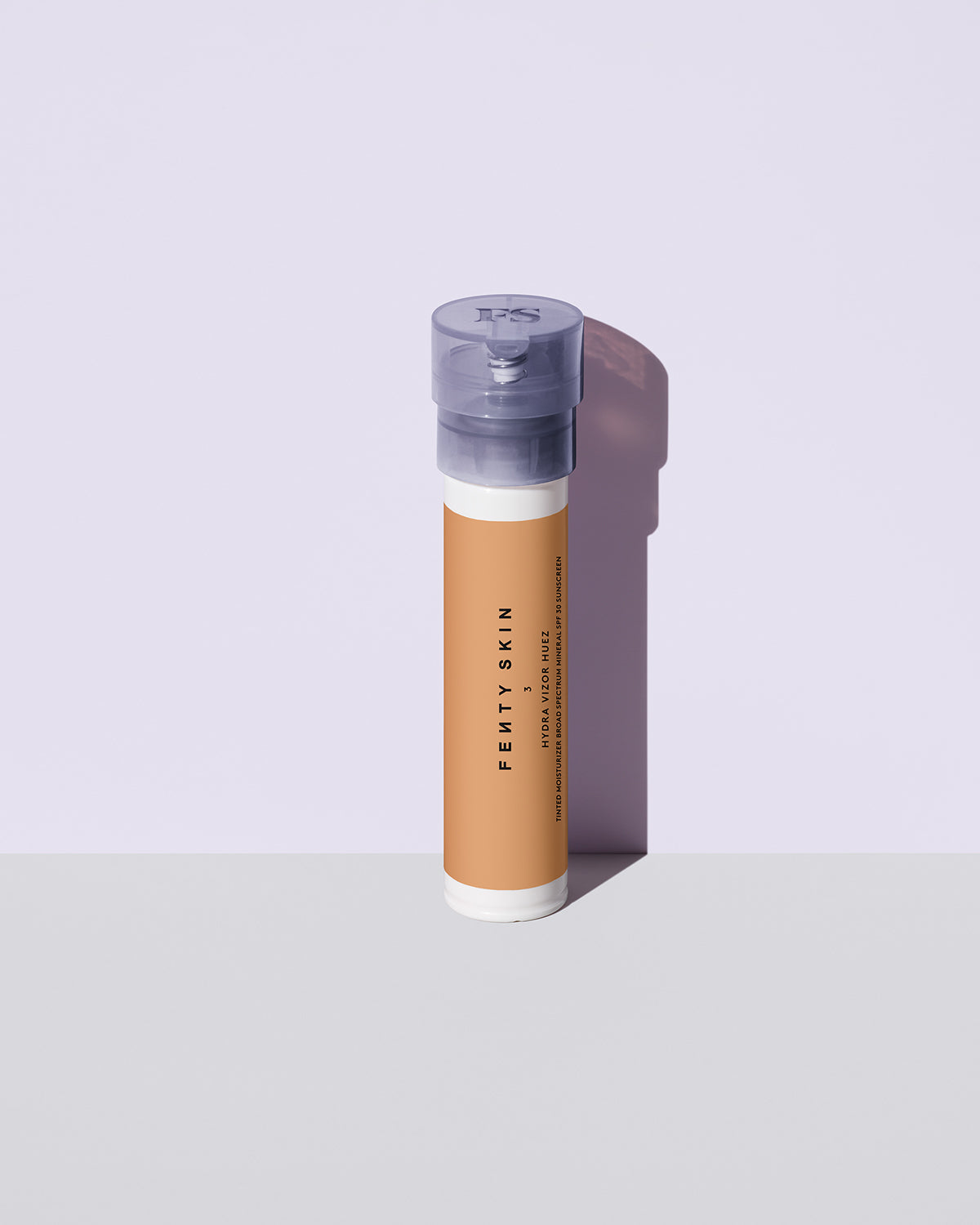 Hydra Vizor Hues tinted moisturizer sunscreen refill in shade 3 against a lavender background.